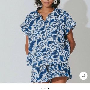 Cleobella Acadia top in Azulejo